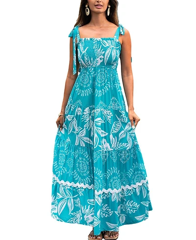 Cupshe Women's Sweet Side Tropical Maxi Beach Dress