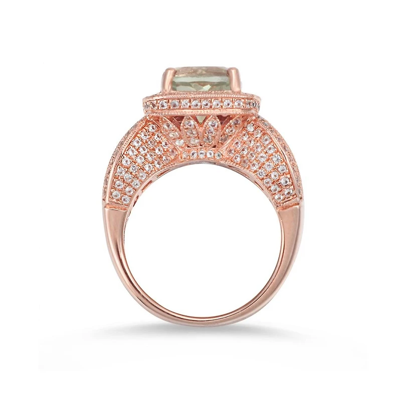 Suzy Levian New York Sterling Silver Cushion Cut Center Topaz Cocktail Ring