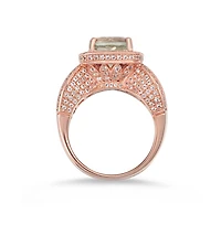 Suzy Levian New York Sterling Silver Cushion Cut Center Topaz Cocktail Ring