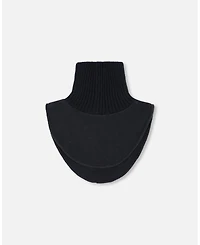 Deux par Kids Unisex Polar Fleece and Knit Neckwarmer Black - Toddler|Child
