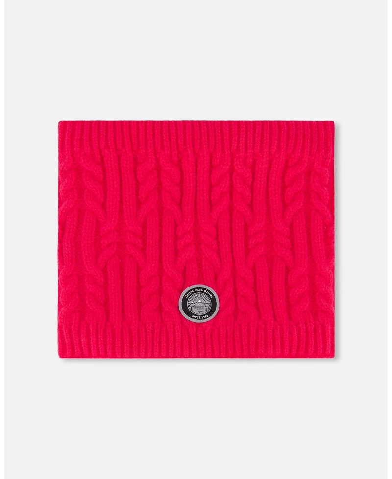 Deux par Girl Lined Winter Neckwarmer Flash Coral - Toddler|Child