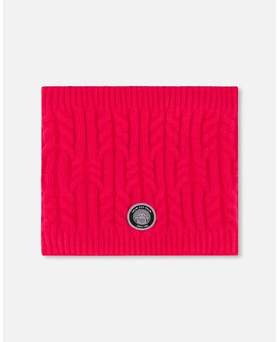 Deux par Girl Lined Winter Neckwarmer Flash Coral - Toddler|Child