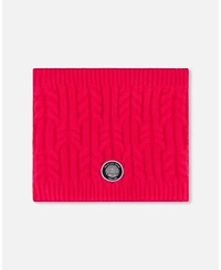 Deux par Girl Lined Winter Neckwarmer Flash Coral - Toddler|Child