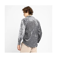 Campus Sutra Men's Solid Velvet Shirt