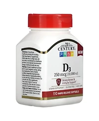 21st Century Vitamin D3 250 mcg (10 000 Iu)