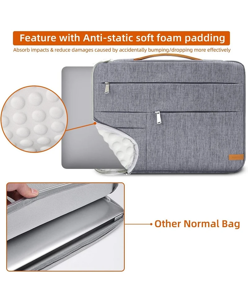 Acer 13.3 inch Laptop Sleeve Bag, Slim Shockproof Handbag, Computer Carrying Case Cover Compatible with MacBook Air/Pro Acer Asus Dell Hp, Grey