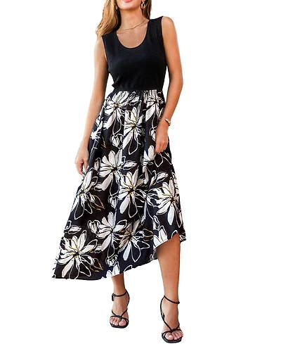 Cupshe Women's Lily Petals Floral Midi Beach Dress