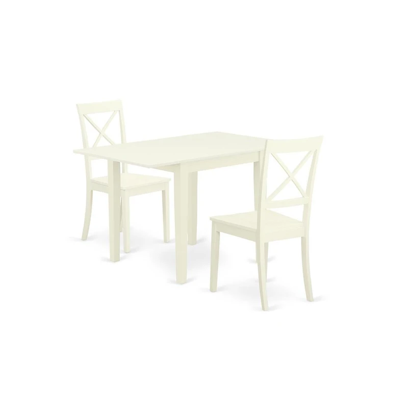 East West Furniture Dining Room Set Linen White