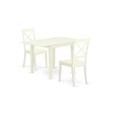 East West Furniture Dining Room Set Linen White