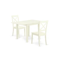 East West Furniture Dining Room Set Linen White