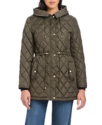 kate spade new york Women's Diamond Quilted Anorak Jacket With Hood