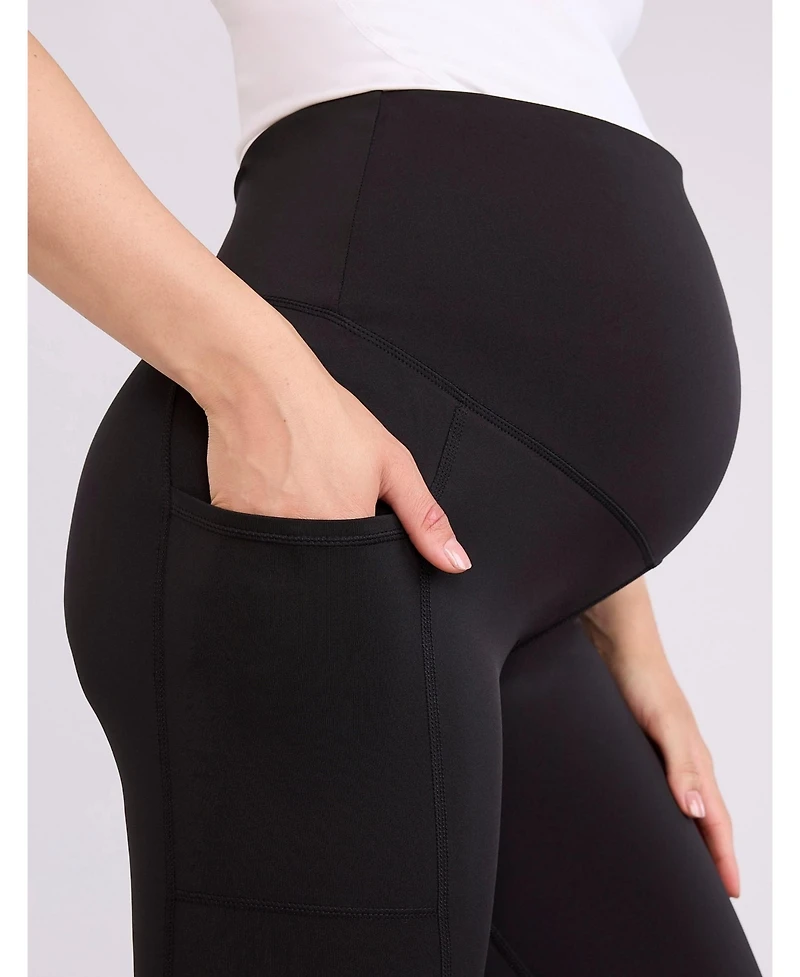 Women's Over the Belly Side Pocket Active Maternity Leggings - Motherhood