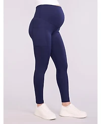 Women's Over the Belly Side Pocket Active Maternity Leggings