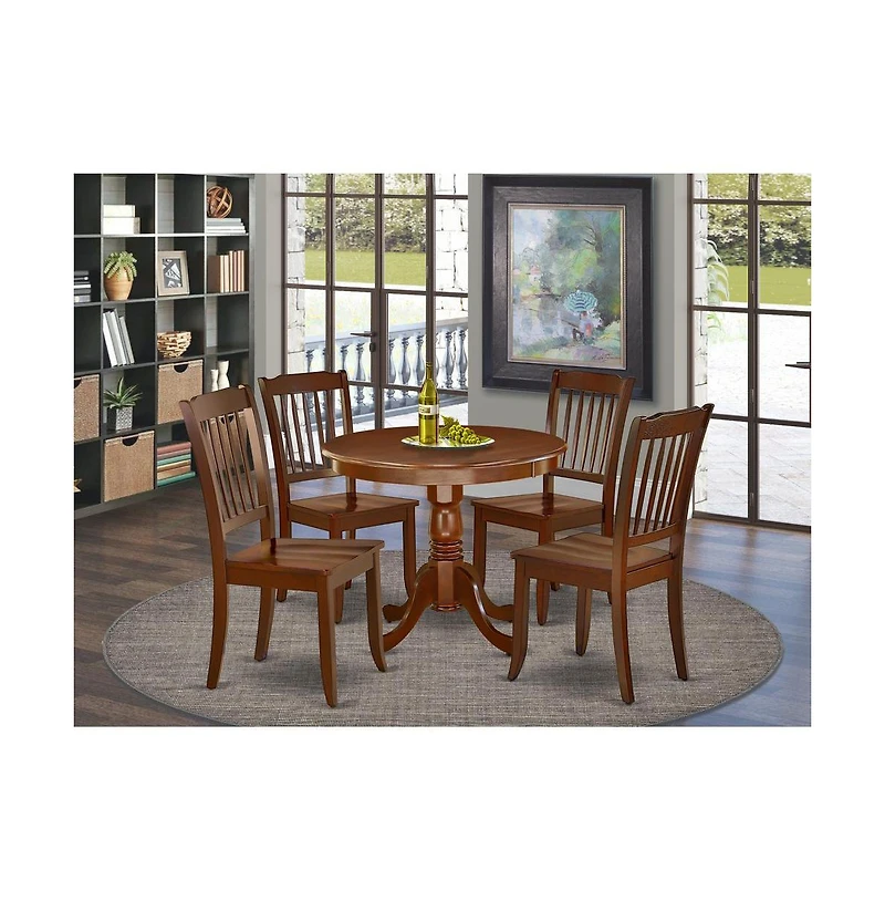 East West Furniture Dining Room Set Mahogany