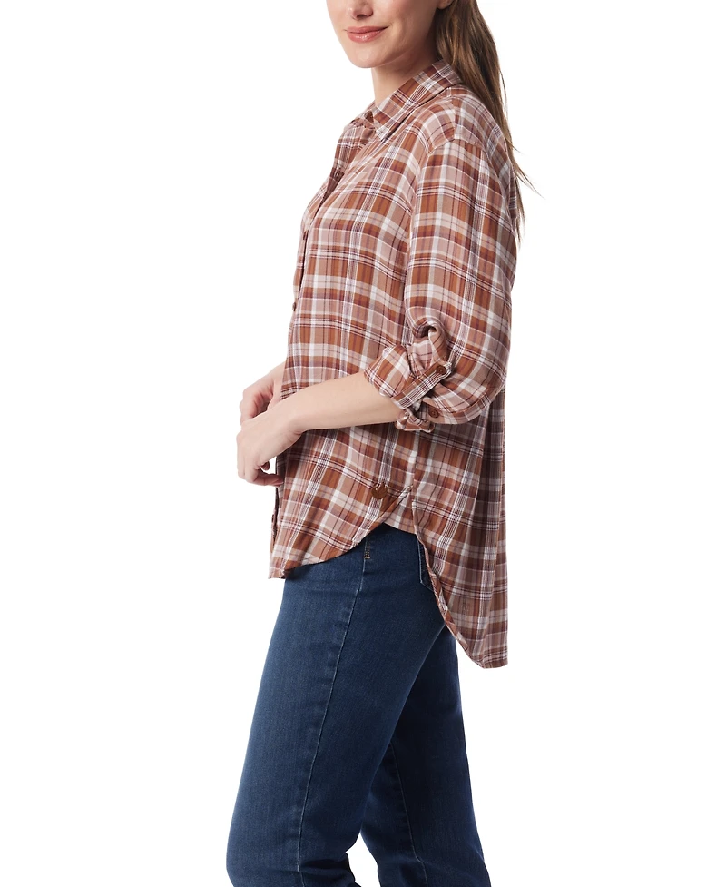 Gloria Vanderbilt Women's Amanda Button Up Oversize Shirt - Maple Syrup