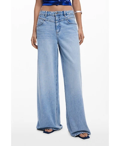 Desigual Women's Wide Leg jeans with V waist