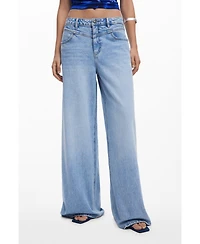 Desigual Women's Wide Leg jeans with V waist