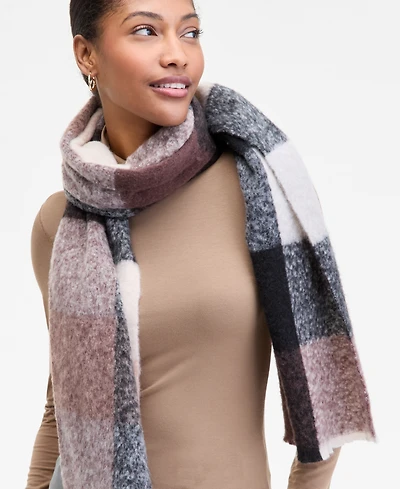 On 34th Brushed Buffalo Plaid Blanket Wrap, Macy's Exclusive