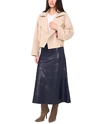 1.state Women's Cropped Smocked Waist Trench Coat