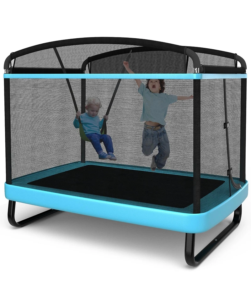 6 Feet Kids Entertaining Trampoline with Swing and Safety Fence
