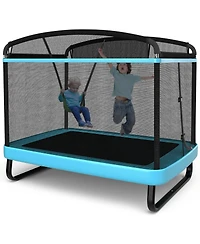 6 Feet Kids Entertaining Trampoline with Swing and Safety Fence