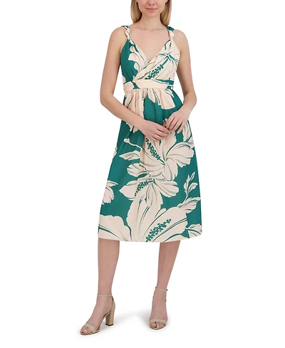 Laundry By Shelli Segal Women's Sleeveless V Neck Midi Dress