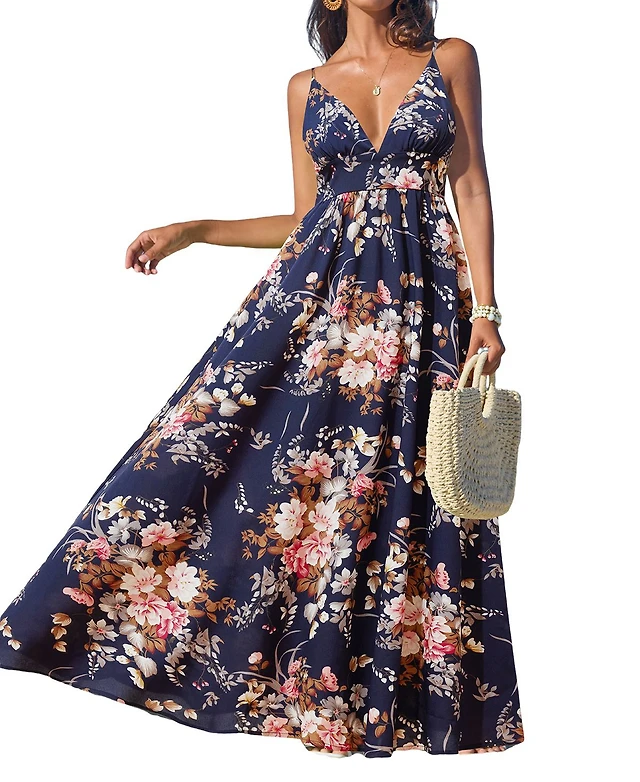 Cupshe Women's Spring Forward Floral Maxi Beach Dress | Hawthorn Mall Cupshe Women's Spring Forward Floral Maxi Beach Dress | Hawthorn Mall
