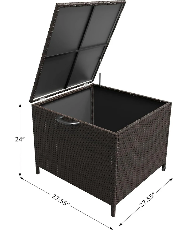 Gaomon 80 Gallon Waterproof Outdoor Rattan Storage Deck Box with Lid, Wheels & Handle for Cushions, Patio Furniture, Garden Tools