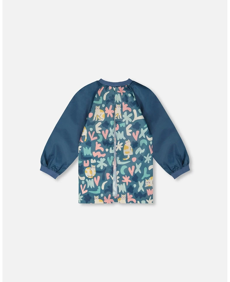 Deux par Deux Girl School Apron Cat Print