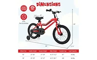 16 Inch Kids Bike with Led Lights, Adjustable Carbon Steel Frame for Ages 4-7