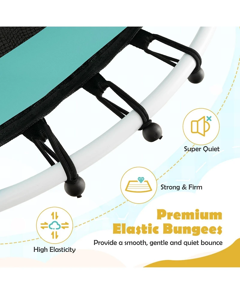 Mini Trampoline with Enclosure and Heavy-Duty Metal Frame