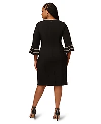 Adrianna Papell Plus 3/4-Sleeve Sheath Dress