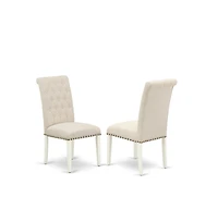 East West Furniture Dining Room Set Linen White