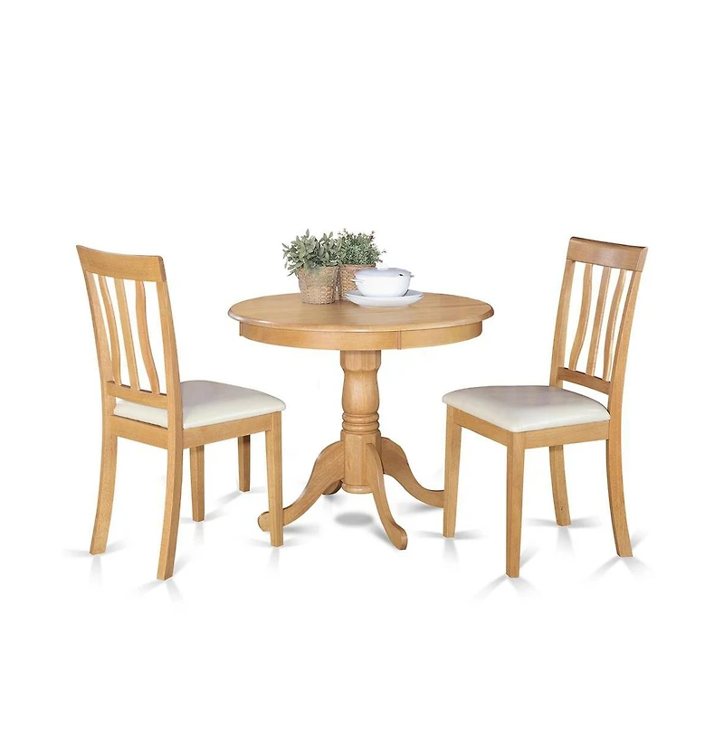 East West Furniture 3 Pc Kitchen Table set- Table and 2 Dining Chairs