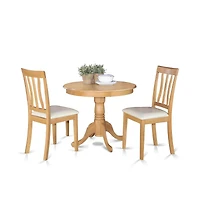 East West Furniture 3 Pc Kitchen Table set- Table and 2 Dining Chairs