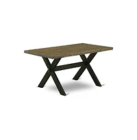 East West Furniture 5-Piece Kitchen Dining Table Set Included 4 Parson Dining chairs Upholstered Seat and High Button Tufted Chair Back and Rectangula