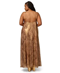 Adrianna Women's Plus Printed Chiffon Long Dress