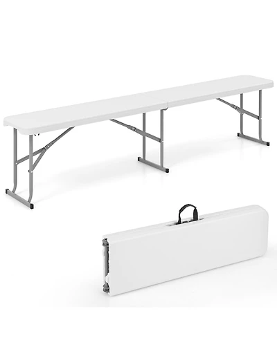 6 Feet Plastic Folding Picnic Camping Bench with Carrying Handle