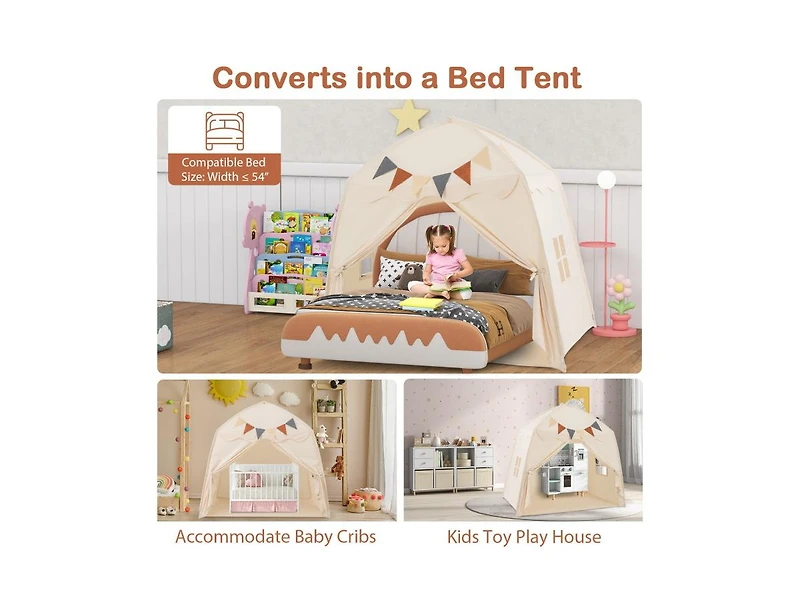 Kids Play Tent Bed Tent with String Lights Extra Large Playhouse Tent