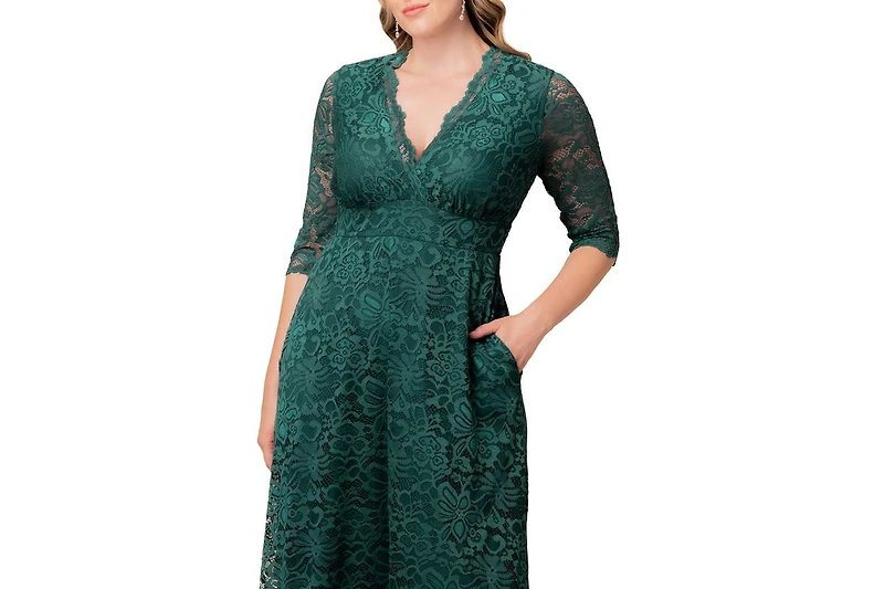 Kiyonna Women's Plus Maria Lace Evening Gown