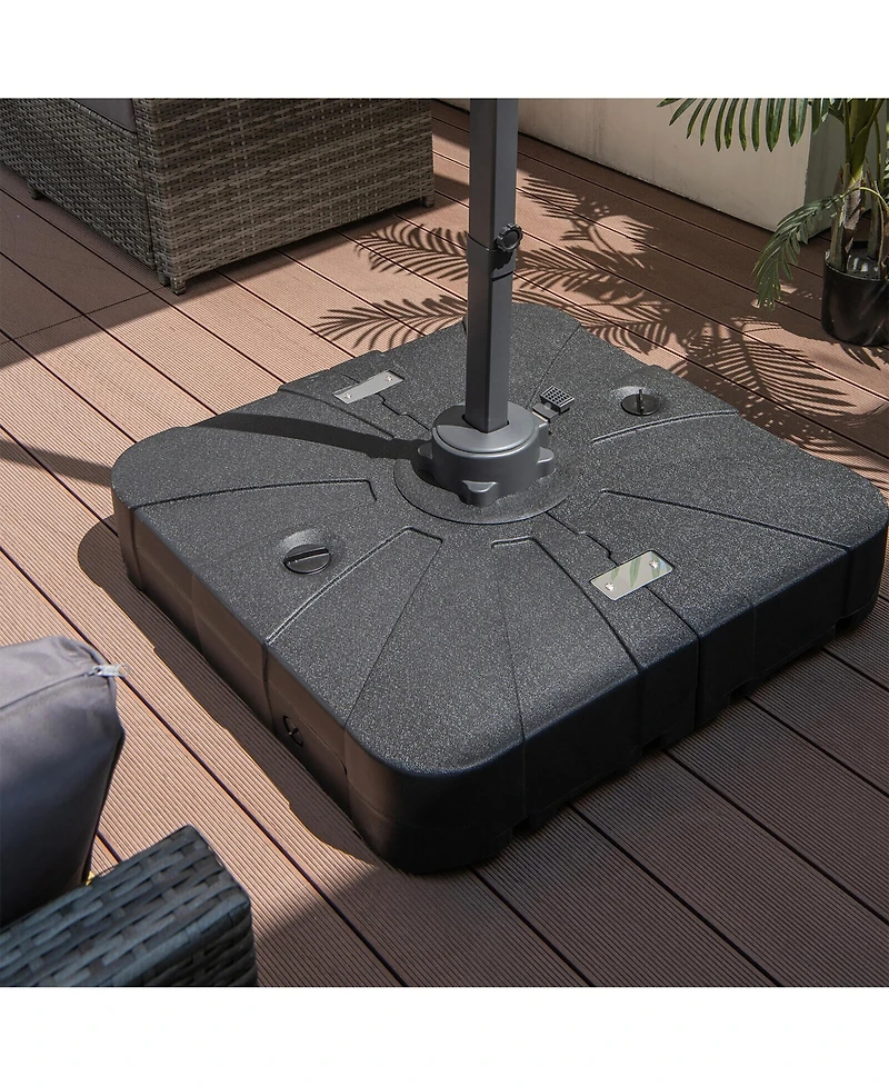 Gymax Patio 200lbs Fillable Cantilever Umbrella Base Heavy-Duty Water-Filled Outdoor