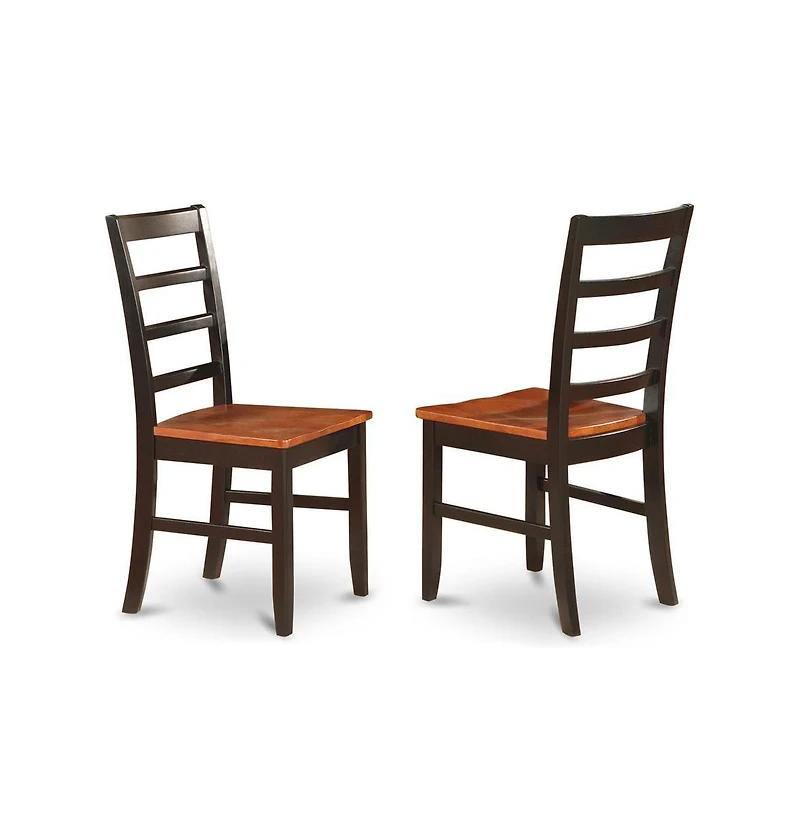East West Furniture Dining furniture set - 3 Pcs with 2 Wooden Chairs in Black and Cherry