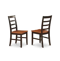 East West Furniture Dining furniture set - 3 Pcs with 2 Wooden Chairs in Black and Cherry