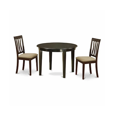 East West Furniture 3 Pc Kitchen Table set-Small round Table and 2 Kitchen Chairs