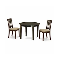 East West Furniture 3 Pc Kitchen Table set-Small round Table and 2 Kitchen Chairs