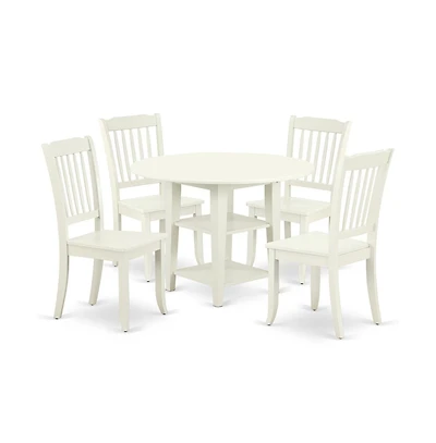 East West Furniture Dining Room Set Linen White