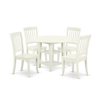East West Furniture Dining Room Set Linen White