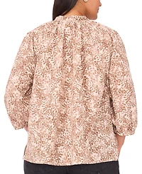 Vince Camuto Plus Peasant Split Neck Blouse