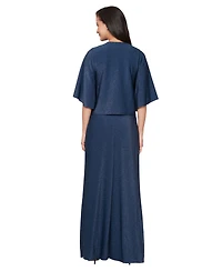 Sl Fashions Women's Empire Waist Open Knit Jacket Gown