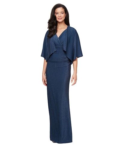 Sl Fashions Women's Empire Waist Open Knit Jacket Gown